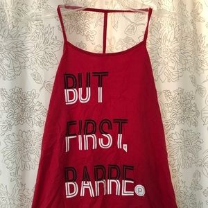 Pure Barre But First Barre T-back tank